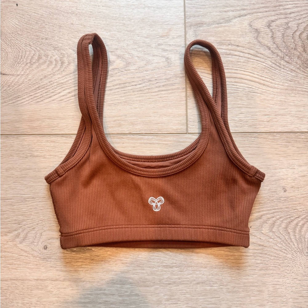 Women's Brown Ribbed Bralette - Picture 2 of 3